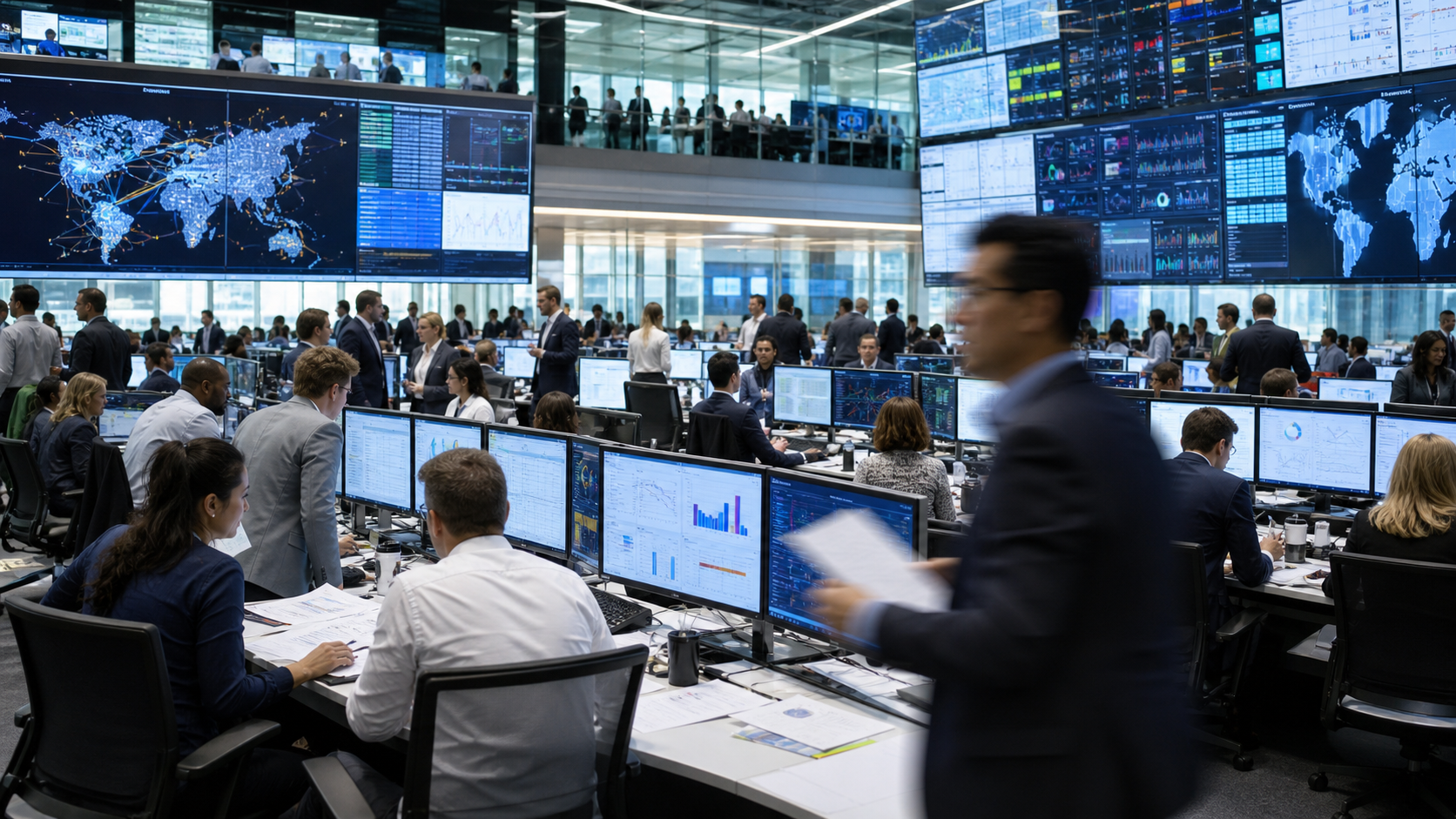 A high-intensity enterprise environment where teams act across fragmented operational systems