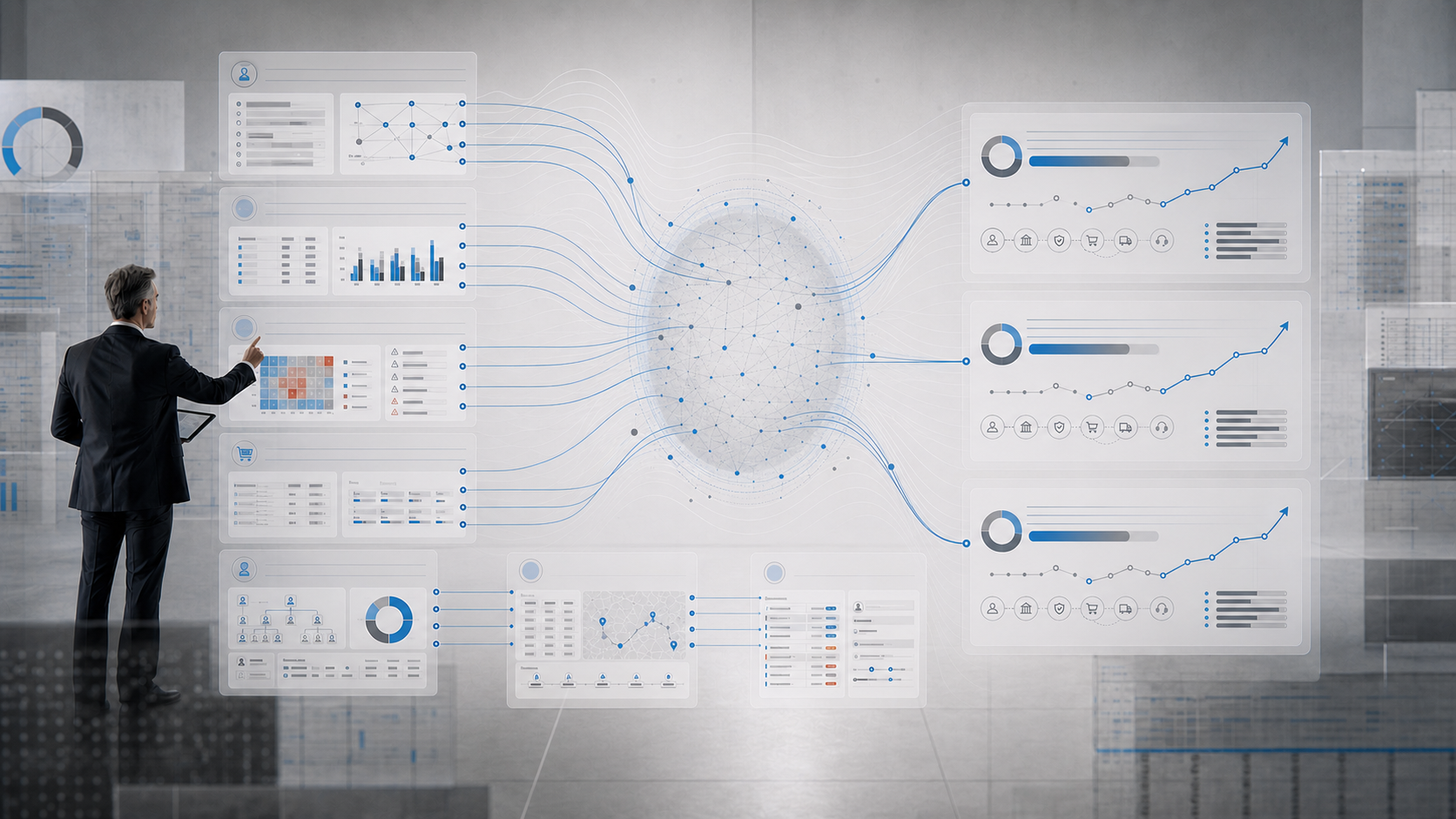 An enterprise operator examining hidden opportunities revealed across distinct operational systems